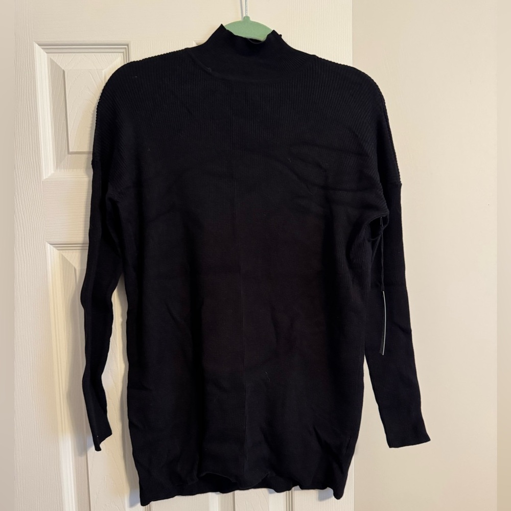 Women's Black Plunge Back Sweater